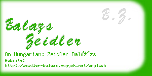 balazs zeidler business card